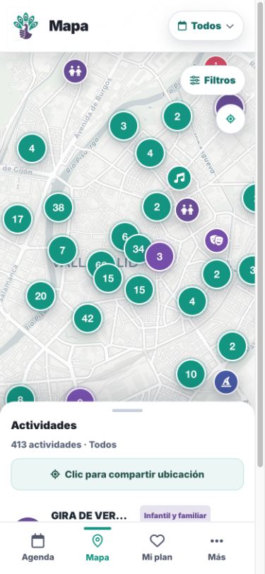Mapa de Fiestas Valladolid 2026 en móvil
